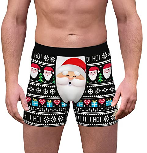 Adventskalender 2024 Männer, Weihnachts Boxershorts Herren Atmungsaktiv Herren-Boxershorts Leicht Luftig Unterhosen Boxer Briefs Bequeme Männergeschenke Baggy Unterwäsche Underwear