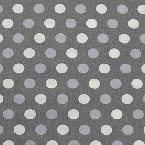VmG-Store 1m Baumwollstoff zum Nähen 100% Baumwolle Nähstoff KEINE Meterware Kinderstoff Patchwork DIY Basteln Quilten Handwerken (Punkte auf Grau Bb008)