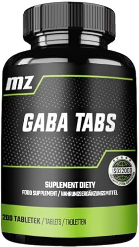 GABA 500 mg pro Portion - 200 Vegane Tabletten - 200 Portionen - Unterstützt Entspannung und Ruhe - Nahrungsergänzungsmittel von MZ