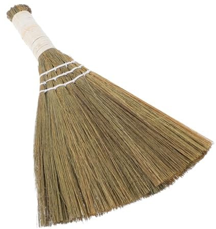 KICHOUSE Handheld Small Broom 20x28cm Natural Straw Soft Sweeping Broom for Household Dust Removal Living Room Cleaning Toddler Friendly