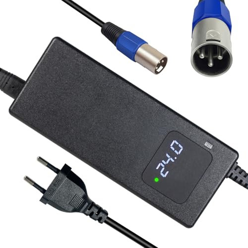 Chargeur électrique pour fauteuil roulant 24 V 4 A chargeur de batterie au plomb-acide 3 broches connecteur XLR mâle pour Lakematic, Pride Mobility, Jazzy Power Chair, Drive Medical, Golden