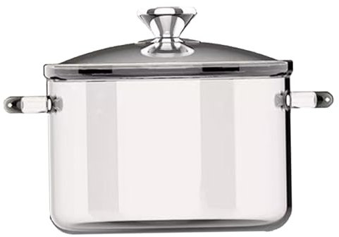 Clear Glass Simmer Pot with Lid, Heat-Resistant Borosilicate Glass Pot, 3.5L Cookware Stove Top with Double Ear for Home Fragrance