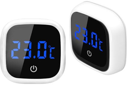 Aquarium Thermometer, 2er Set Mini Aquarium Thermometer Digital, LED-Anzeige, Hochpräzisions-Temperatursensor, Geeignet für Süßwasser-Meeresaquarien