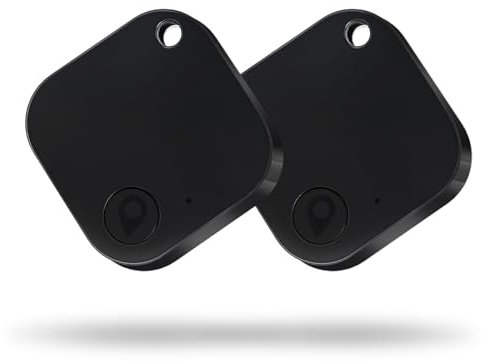 Air Tags-2 Pack, Bluetooth Luggage Tracker Work with Apple Find My (iOS Only, Not for Android), Replaceable Battery, Item Finder for Keys/Backpack/Suitcase/Wallet, Black