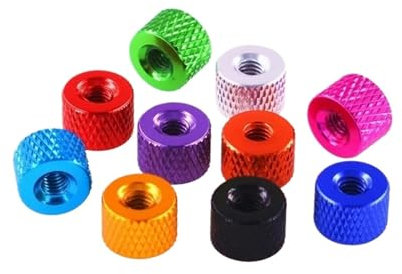 Rändelmuttern, 2/5/10 stücke 6#-32 Eloxiert Aluminium Legierung Rändelmutter Hand Festziehen Mutter(Pink,6 32(10pcs))