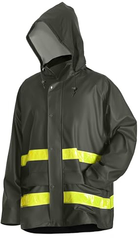 Navis Marine Regenanzug Herren Wasserdicht Nylon - Arbeitskleidung Reflektierende Regenjacke & Regenhose, ideal für Arbeitsschutz, Angeln & Outdoor (Forest,2XL)