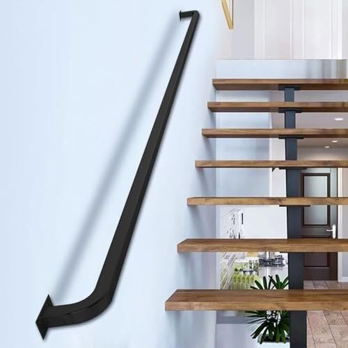 YYRHD-CZ Indoor And Outdoor Stair Handrail, Metal Wrought Iron Wall Support Rod, Non-slip And Durable, With Installation Kit(14ft/420cm)