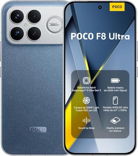XIAOMI POCO F8 Ultra Smartphone 16+512GB, Snapdragon 8 Elite Gen 5, display AMOLED 6.85 120Hz, ricarica Hypercharge 100W e 50W wireless, caricatore non incluso