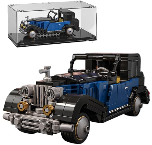 PHOEWON Oldtimer modellbil klämbyggstenar byggsats, 309 delar, Cabriolet | Sportbil klassiskt fordon, samlarmodell, med displaybox, STEM-gåva, för vuxna ungdomar från 6