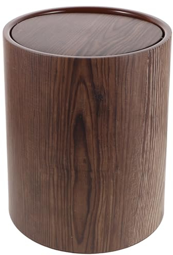 SHINEOFI Retro Waste Basket Large Capacity PP Wood Grain Coffee Bin | Large Office Bin, Waste Basket for Office, Waste Basket for Bathroom, Easy to Clean
