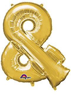 NEU Folienballon Satzzeichen &, gold, 76x96cm