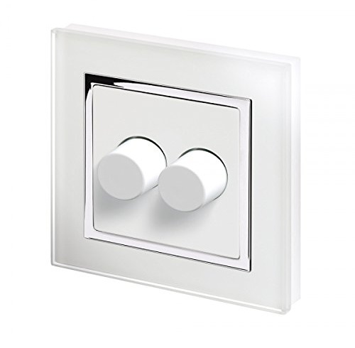 Retrotouch White LED Dimmer (2 Gang/Chrome Trim) - SKU02060