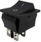 Interruttore a bilanciere da incasso, 2 poli (4 pin), 16 A, 250 VAC, 28,5 x 21,5 mm, bilanciere non illuminato (bilanciere nero)