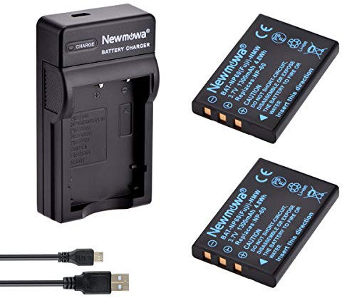 Newmowa Remplacement Batterie NP-60 (2) et Chargeur USB Portable Kit pour Fujifilm F50I F401 F402 F501 Zoom F410 F601