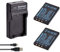Newmowa Remplacement Batterie NP-60 (2) et Chargeur USB Portable Kit pour Fujifilm F50I F401 F402 F501 Zoom F410 F601