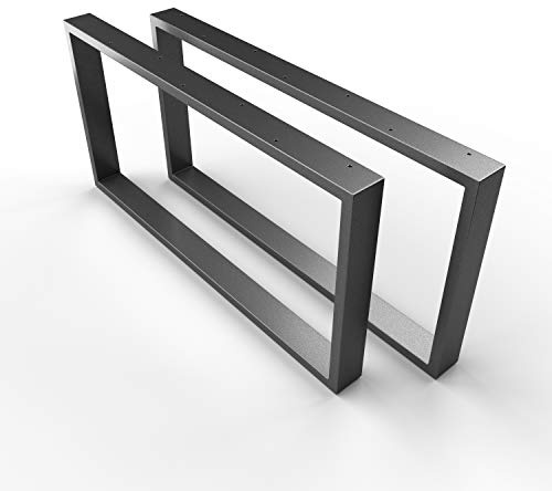 sossai® Couchtischkufen aus Stahl (pulverbeschichtet) | CKK1 | Farbe: Anthrazit | Breite 70 cm x Höhe 40 cm | 2 Stück (Paar) | Design Tischbeine
