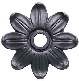 FONDERIA BONGIOVANNI Rosace pour Robinet de Couleur Gris Fonte cloutée Mod. Grande Fleur pour Maison et Jardin.