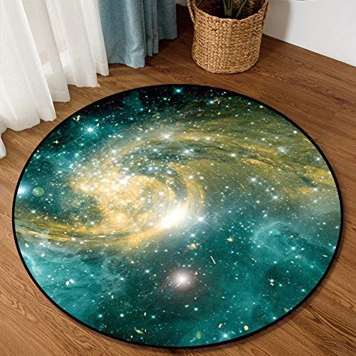 Fancytan Galaxis Rund Teppiche, Universum, Weltall, Nebelsterne, Star Teppich, große Bodenmatte für Wohnzimmer, Arbeitszimmer, Kinderzimmer, Star Spinning, 150 cm Rund