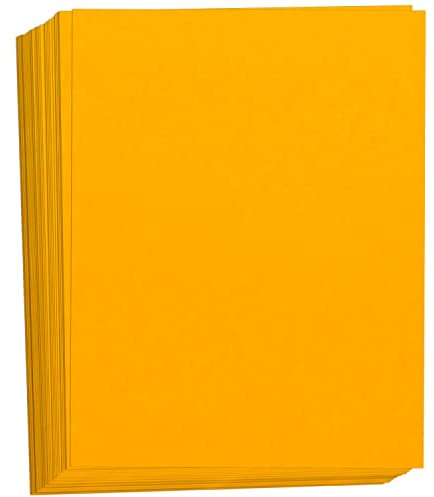 Hamilco Colored Cardstock Scrapbook Paper 21,6 x 27,9 cm Sun Gold Color Card Stock Paper 50 Pack