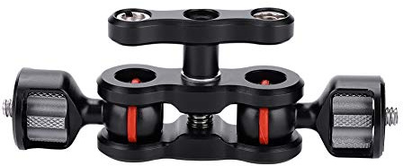 Yosoo Health Gear Doppelter Kugelkopf Magic Arm mit Blitzschuhhalterung und 1/4 Schraube, Hot Shoe Mount Adapter Kamera Zubehör