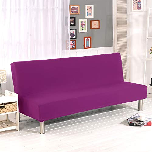WINS Sofabezug für 3-Sitzer, für Schlafsofa, dehnbar, ohne Arm, Futonbezug, verstellbar, Violett