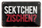 Sektchen Zischen Schild - lustiges Sekt Blechschild - witziges Retro Deko Metallschild mit Kordel und Saugnapf - Dekoration Partykeller Bar Partyraum Kellerbar - Geschenk Sekt Liebhaberin - 18x12cm