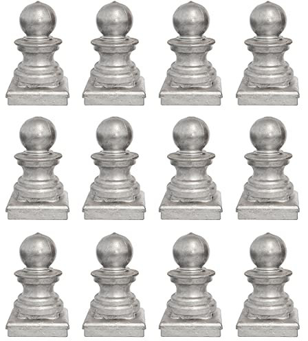 12 X Pfostenkappe Für Zaunpfosten | Aluminium | Retro Kugelförmig | Abdeckkappe Für Holzpfosten, Villentreppen, Hofzäune, Straßenzäune,120x120mm