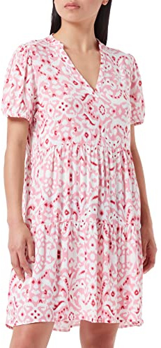 ONLY Onlnova Life S/S Thea Dress Ptm Robe, Morning Glory/AOP : 304 Candy Ikat, S Femme