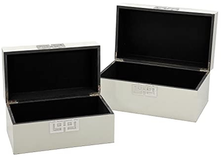 Galt International Aufbewahrungsbox-Set, dekorative Aufbewahrungsbox mit Scharnierdeckel, klassisches Design, Holzdekor-Boxen mit geometrischem Verschluss, Aufbewahrung für Schlafzimmer und Zuhause,
