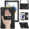 BRAECN Funda para Samsung Galaxy Tab A8 2022 10.5 Pulgadas (SM-X200/X205/X207), Carcasa Rugosa con Soporte de Rotación de 360°, Correa de Mano/Hombro, Carcasa Antichoque para Tab A8 10.5, Negro