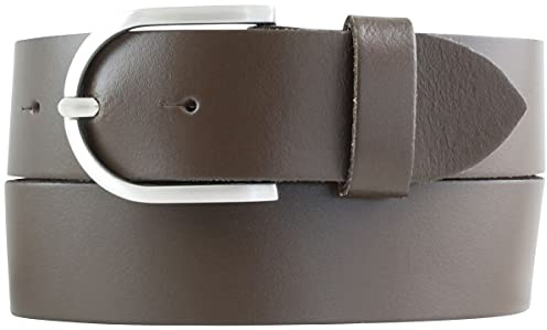 BELTINGER Damen-Gürtel aus 100% echtem Leder 4 cm | Jeans-Gürtel für Damen 40mm | Spaltleder-Gürtel in 4cm mit runder Schließe | Braun 85cm