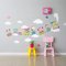 Wandsticker Kinder Dekoration Babyzimmer Wandtattoo Kinderzimmer Wandaufkleber Tiere im verzauberten Zug H80 x 60 cm