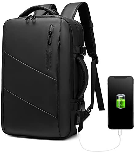 Lixada Sac à Dos Extensible 39 L avec Port de USB Sac à Dos Convertible Résistant à l'eau pour Ordinateur Portable 17 Pouces Trekking Randonnée Camping