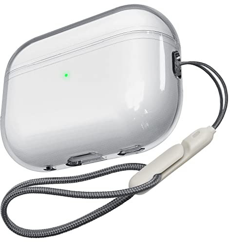 Auyuiiy Klar Hülle Kompatibel mit AirPods Pro 2. Generation hülle[Unterstützt kabelloses Laden] Schutzhülle Dünne Weiche TPU Durchsichtige Kratzfest Case (Schwarz)