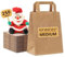 Paper Bags with Handles – 250 Medium Brown Paper Bags (W8.5 x H9.8” x D4.2) SOS Kraft Bags – Perfect for Lunch, Party, Gift, Storage, Packaging, Grocery, Takeaway, Shopping, Sandwich