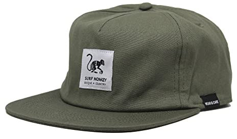 Surf Monkey 5-Panel-Mütze für Herren und Damen, 100 % Bio-Baumwolle, Einheitsgröße, grün, One size