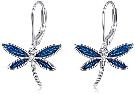 Libelle Ohrringe Sterling Silber Libelle baumeln Tropfen Ohrringe Libelle Schmuck Geburtstag Geschenke für Deman Mädchen Weihnachten Schmuck Geschenke