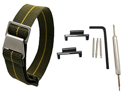 [RichieStrep] 22 mm French Troops Fallschirm-Stil Uhrenarmband Elastisches Stoff Nylon Uhrenarmband Hakenschnalle für Casio GShock GG-1000 GSG-100 GWG-100 GWG100 GSG100, Kein Edelstein