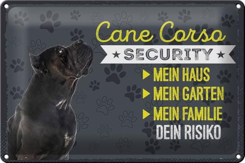 FEMER Blechschild Spruch 30x20cm Cane Corso Security Dein Risiko