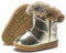 Gaatpot Stivaletti Bambini Stivali da Neve Ragazzi e Ragazze Stivaletto Stivale Scarpe da Invernali con Fodera Calda PU Impermeabili Oro 26EU = 27CN