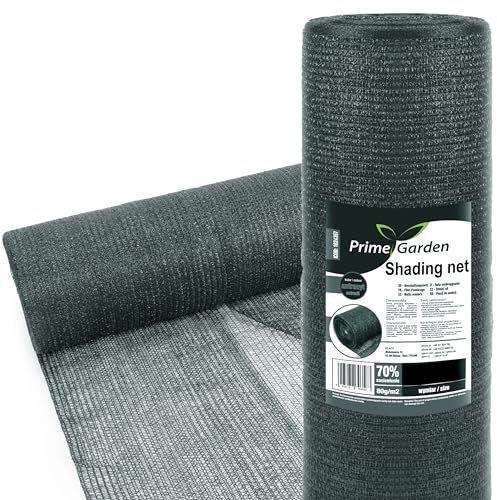 Prime Garden® Brise-vue pour clôture de jardin et balustrade de balcon stabilisé aux UV - Filet d'ombrage - Protection solaire - Anthracite (valeur d'ombrage 70 %, 1 m x 25 m = 25 m²)