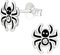 Bungsa Kinder-Ohrstecker schwarze Spinne aus .925 Sterling Silber