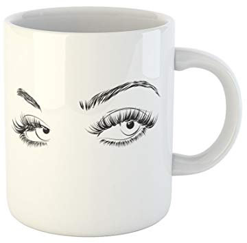 874 Kaffeetassen Wimpern Schöne Augen Lange Wimpern Make-Up Wimpernverlängerung Mehrfarbig Becher Beidseitig Bedruckt Keramik Tasse 330Ml Für Arbeit,Freundin,Geschenk