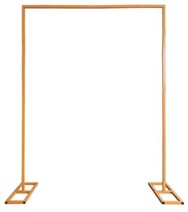 Trimming Shop Rectangle Arch Stand 1.5m x 2m Gold Metal Arch Backdrop Stand with Base Party Background Decoration Garden Arbors for Wedding Reception Valentines Baby Shower Engagement Birthday Decor