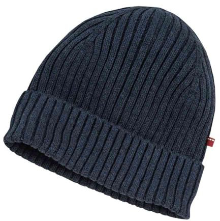 People Wear Organic Strick-Mu?tze dunkelblau melange, 42-44