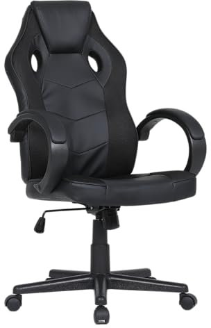 One Living Storm – Chaise de Gamer Ergonomique au Design Racing, Hauteur Réglable, Accoudoirs Fixes, Base Pivotante 360°, Confort Optimal pour Joueurs et Bureaux Modernes