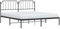 vidaXL Bettgestell, Bettrahmen mit Lattenrost Metallbeinen, Bett Gästebett mit Kopfteil, Metallbett Doppelbett Schlafzimmerbett, Schwarz 180x200cm Metall