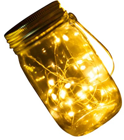 Gadpiparty 1Stk Einmachglas Licht Wanddekoration Einmachglas Solarleuchten Can beleuchtet einzigartige Maurerdosenlichter Amerikanischer Stil Laternenpfahl Schnurlichtflasche LED