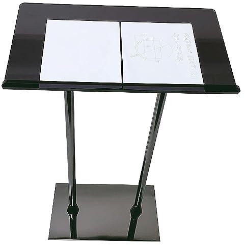 asdchZen Acryl-Transparenter Podiumsrahmen, Metall-Doppelstab-Kristall-Hochzeitsrede-Podium, Abnehmbares Hosting-Party-Business-Podium, Breite Lesefläche Und Aufbewahrungsregal (A)