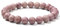 Landorilo Handmade Echte Naturstein Perlen Heilsteine Armband Damen Herren, 8MM Runde Edelsteine Yoga Armbänder, Glücksarmband, Kreative Schmuck Geschenke(Rosa gestreifter Stein)